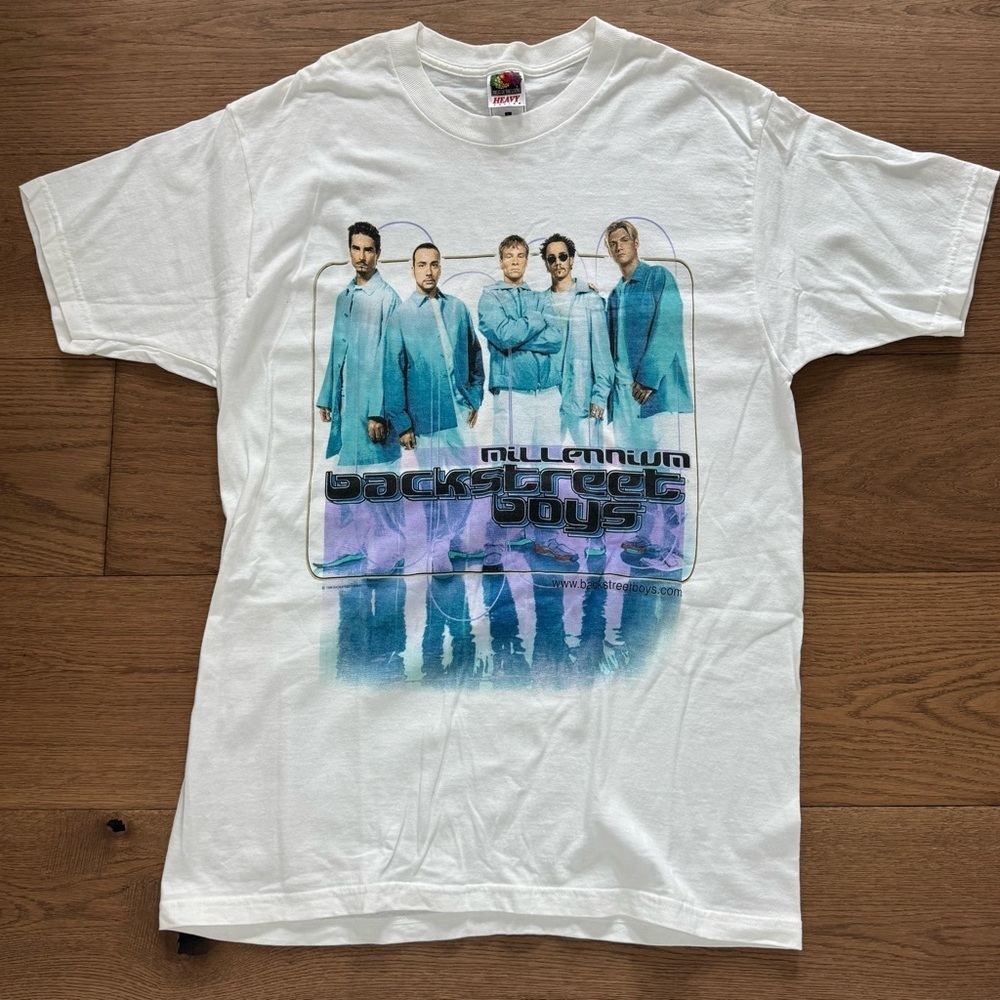 Backstreet Boys BSB Millenium Tour T-Shirt Y2K 90s - Size L - White - EUC